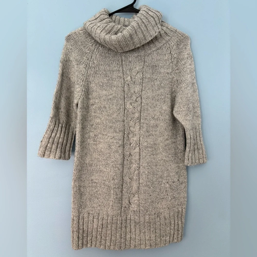 Fenn Wright Manson Size Small Gray Acrylic Wool Blend Turtleneck Cable Sweater